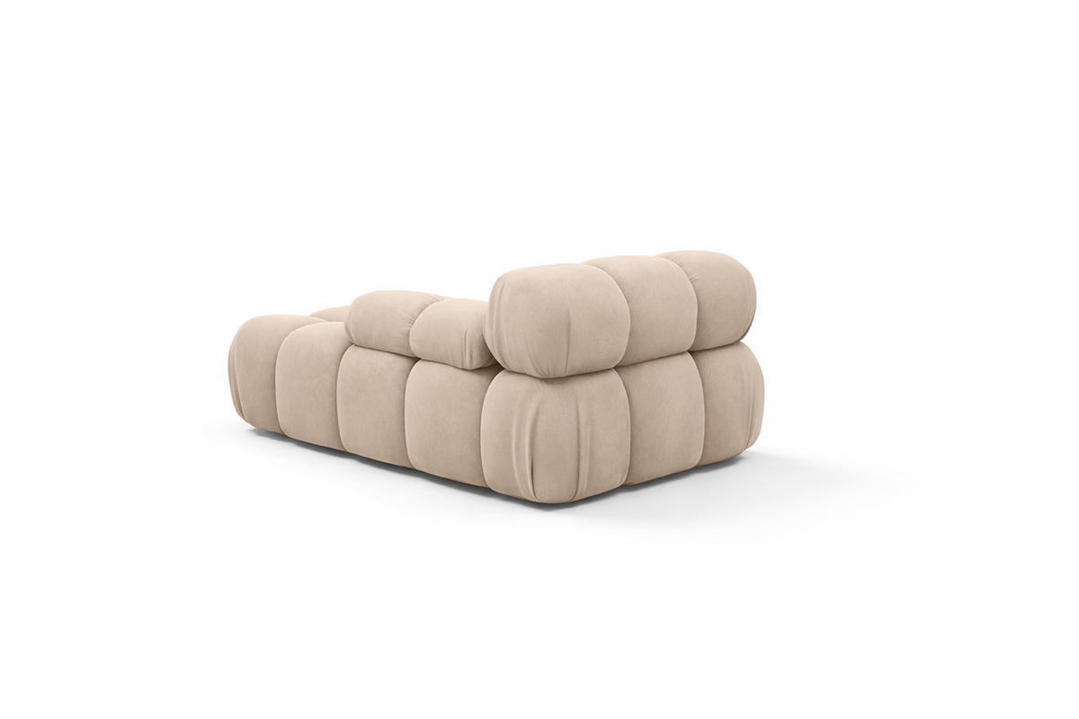 CHAISELONGUE Modular, Veloursstoff Salvador, Beige, Links, Selia - Beige/Creme, Holz (95/70/160cm) - Kaiser Möbel