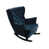 SCHAUKELSESSEL mit gepolstertem Sitz und Armlehnen, 102x81x95 cm, Marineblau_29865 - Blau/Schwarz, Holz/Textil (81/102/95cm) - DomoHome