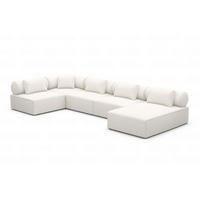 WOHNLANDSCHAFT Cipriani Weiß Boucléstoff - Weiß, Kunststoff (400/77/200cm)