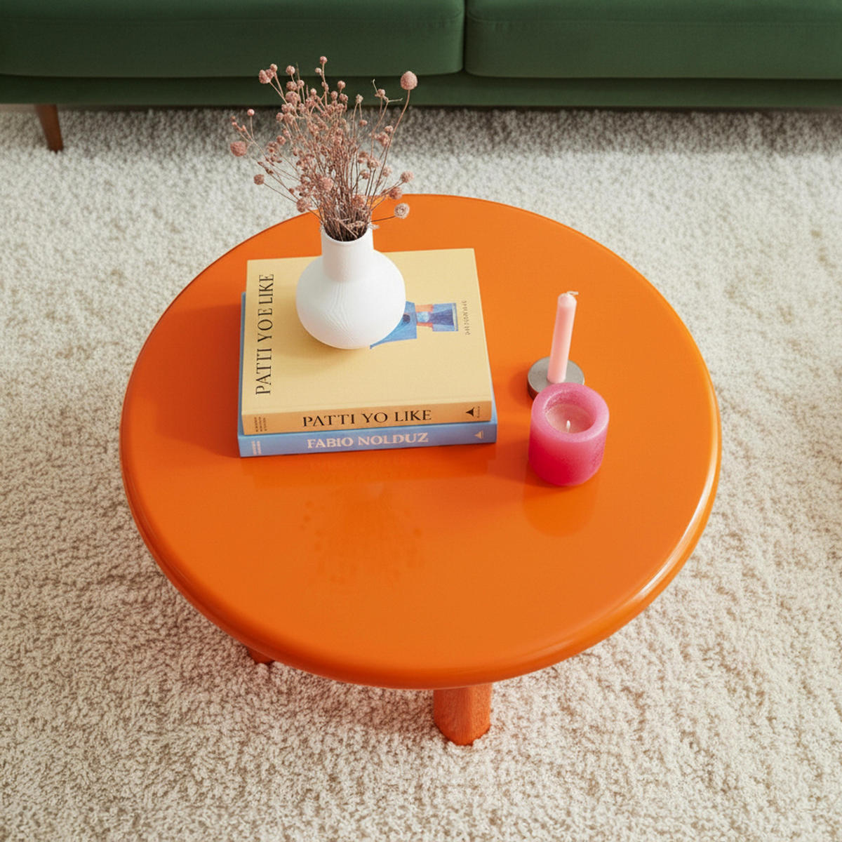 COUCHTISCH, Orange - Orange, Holzwerkstoff (80/80/41cm) - Oviala