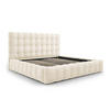 BETT mit Bettkasten und Kopfteil Mamaia aus Samt leichtes beige 200x200cm - Beige, Textil (200/200cm) - Micadoni