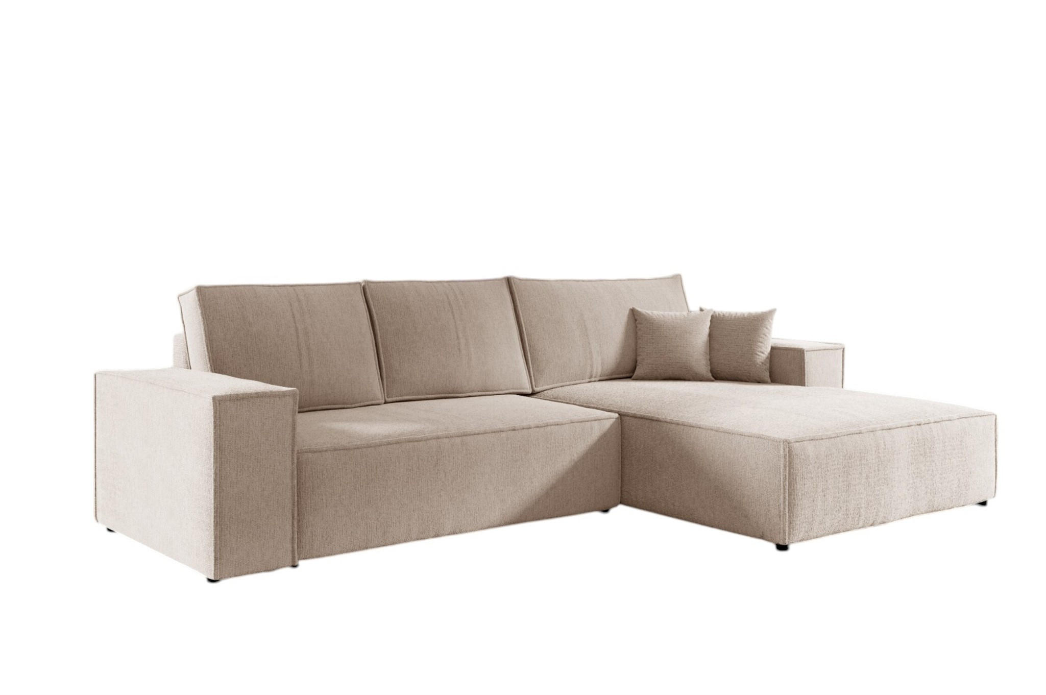 ECKSOFA Corunia In Aragon - Beige, Holzwerkstoff/Textil (294/185cm) - Fun Möbel