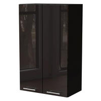 KÜCHENHÄNGESCHRANK Essen W4/60 Schwarz Hochglanz / Schwarz Matt 60 / 32,5 / 96cm - Schwarz Hochglanz/Schwarz, Holz/Holzwerkstoff (60/96/32.5cm) - Feldmann-Wohnen