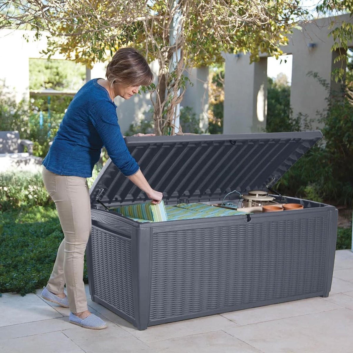 AUFLAGENBOX Sumatra - Dunkelgrau, Kunststoff (73/64/145cm) - Keter