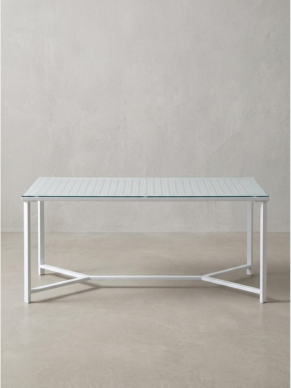 COUCHTISCH ALCUDIA, Einscheibensicherheitsglas, Weiß, 100 x 50 x 42 cm - Weiß, Glas/Metall (50/100/42cm) - KADIMA DESIGN