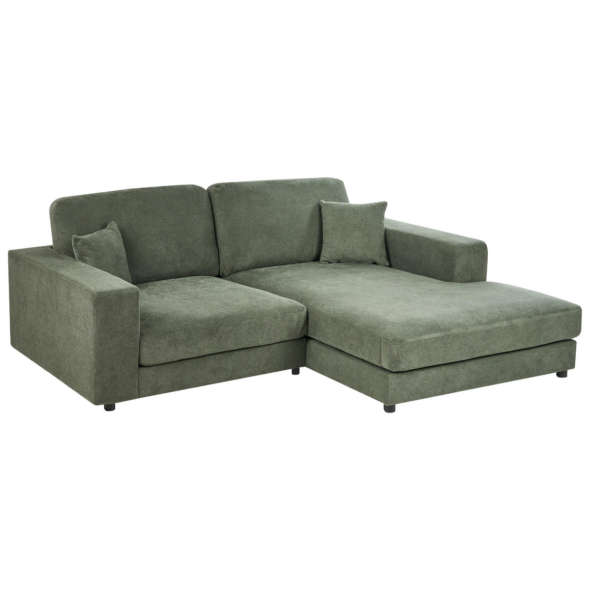 ROHOVÁ POHOVKA 3-místná Látka Zelená levostranná Lofoten - zelená barva, textil (250/185cm) - Beliani