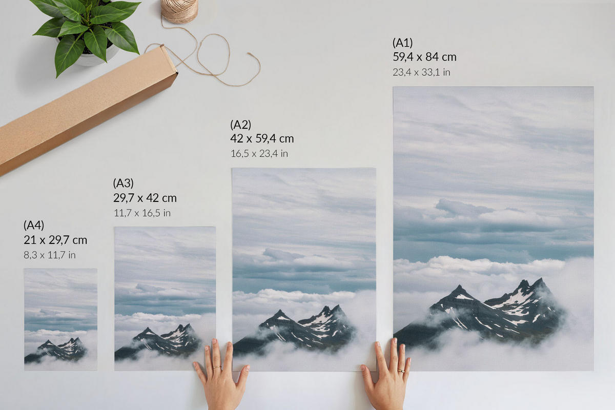 POSTER - 21x29 cm - Lunori - Bergpanorama - Grau, Textil (21/29.7/0.1cm) - TULUP
