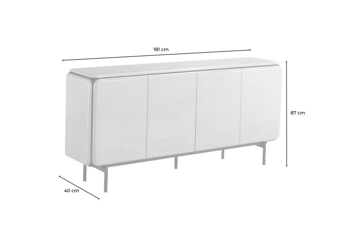 SIDEBOARD AVRIL Grau Eiche - Schwarz/Grau, Holzwerkstoff/Metall (181/87/40cm) - KAWOLA