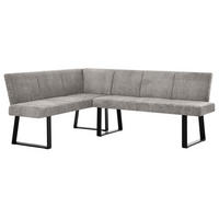 ECKBANK Velto 203x162 cm, mit Metallbeinen, Raven-Stoff, Cappuccino - Schwarz/Cappuccino, Metall (203/162cm) - Beautysofa