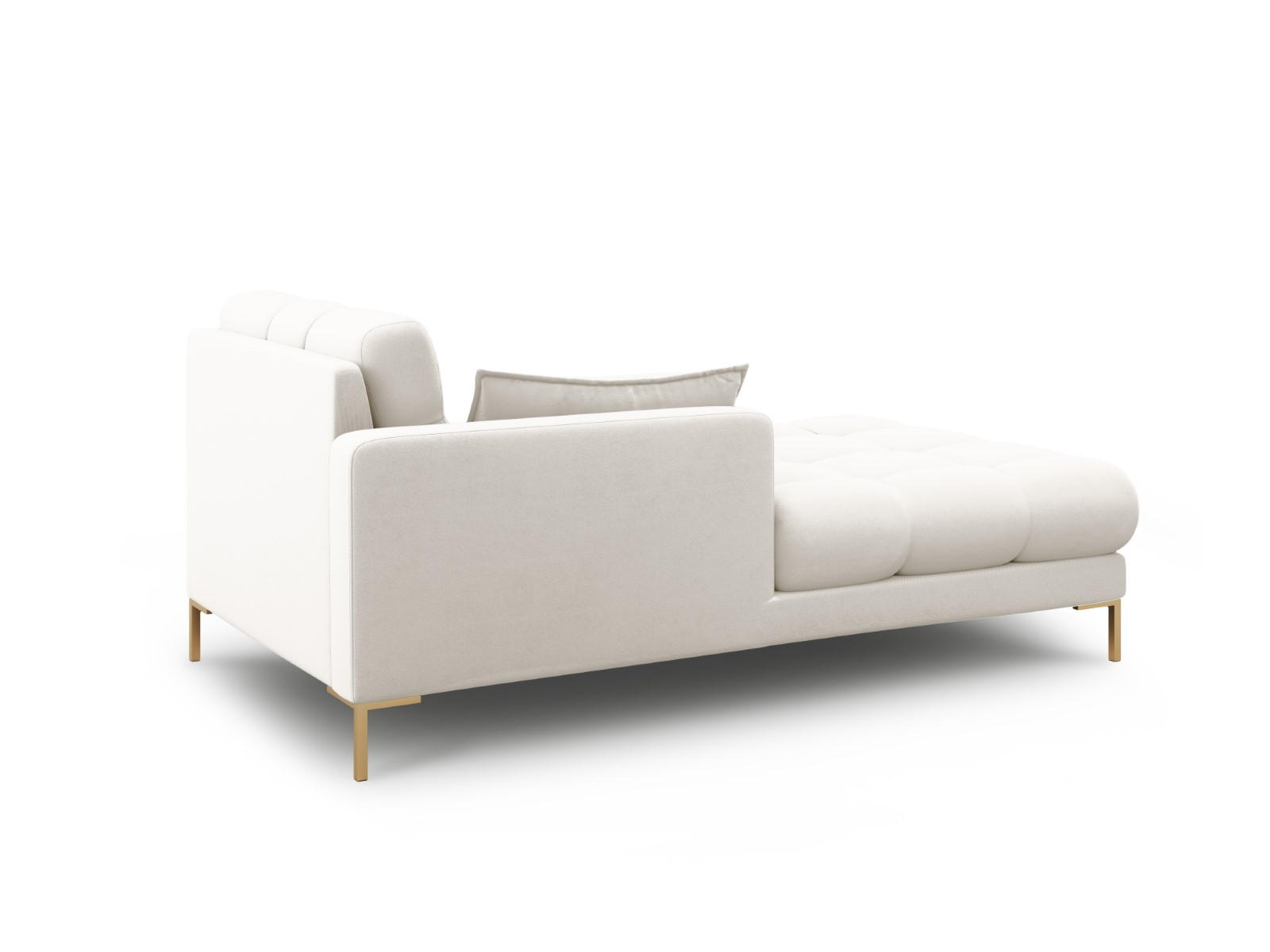 CHAISELONGUE links Mamaia aus strukturiertem Stoff leichtes beige - Creme, Textil (102/75/185cm) - Micadoni