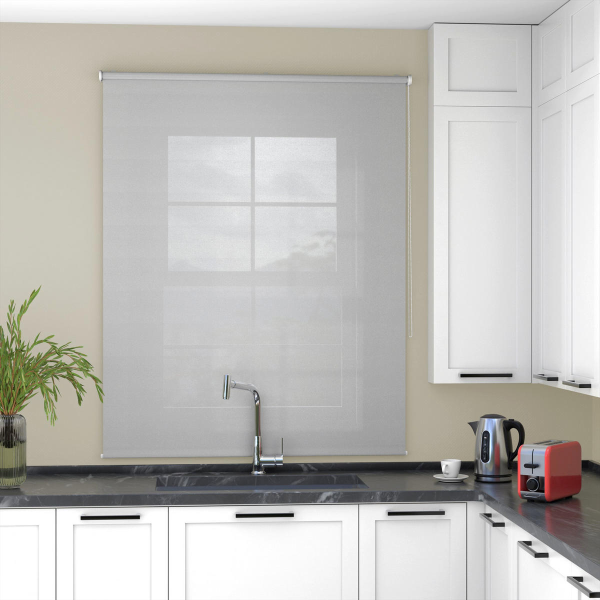 ROLLO blickdicht - Grau, Textil (115/150cm) - Deco-Raum