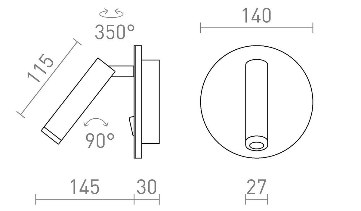 DECKENLEUCHTE THALIA Schwarz satiniertes Akryl 3 W - Schwarz, Kunststoff (175/14/20cm) - Rendl