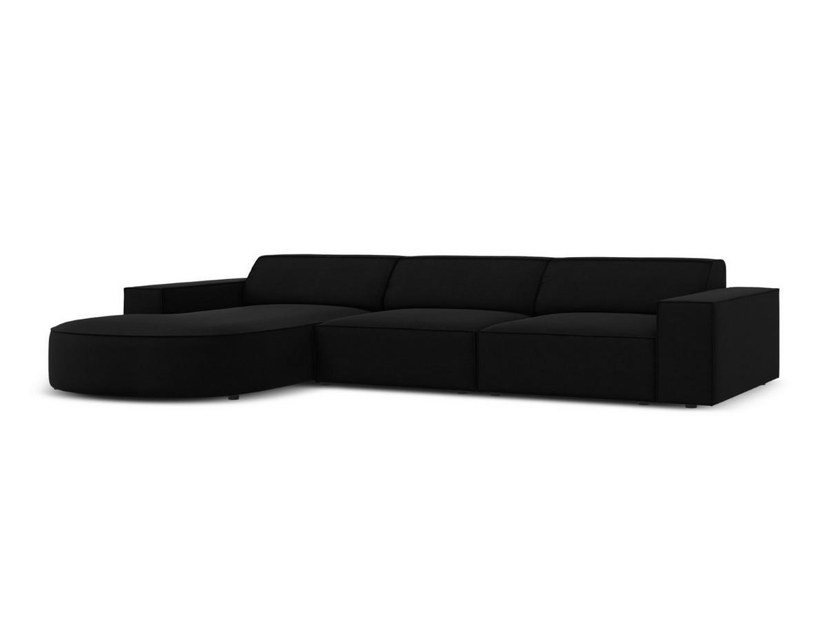 ECKSOFA links Jodie aus Samt schwarz 4 Sitzplätze - Schwarz, Textil (166/284cm) - Micadoni