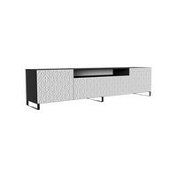 TV-SCHRANK Cali III 200 cm, dreitürig, schwarz, weiß - Schwarz/Weiß, Kunststoff (200/53/41cm) - Margaret Hadas24