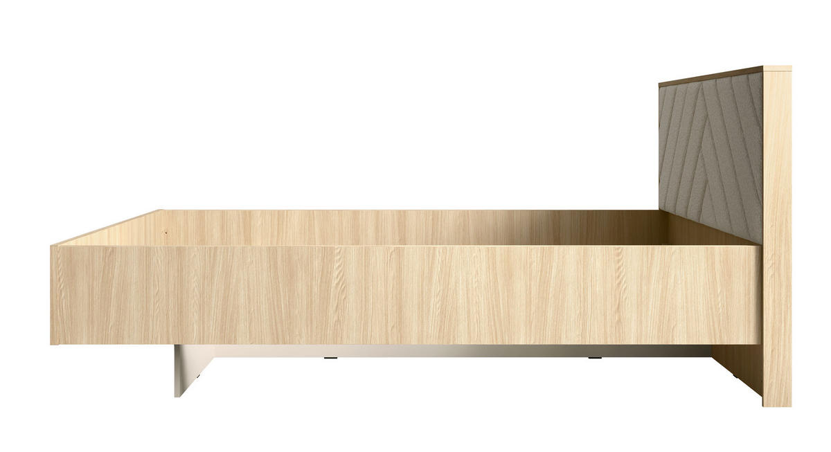 DOPPELBETT Villa Eiche Barista / Wüstensand 170 / 210 / 97cm - Eichefarben/Braun, Holz/Holzwerkstoff - Feldmann-Wohnen