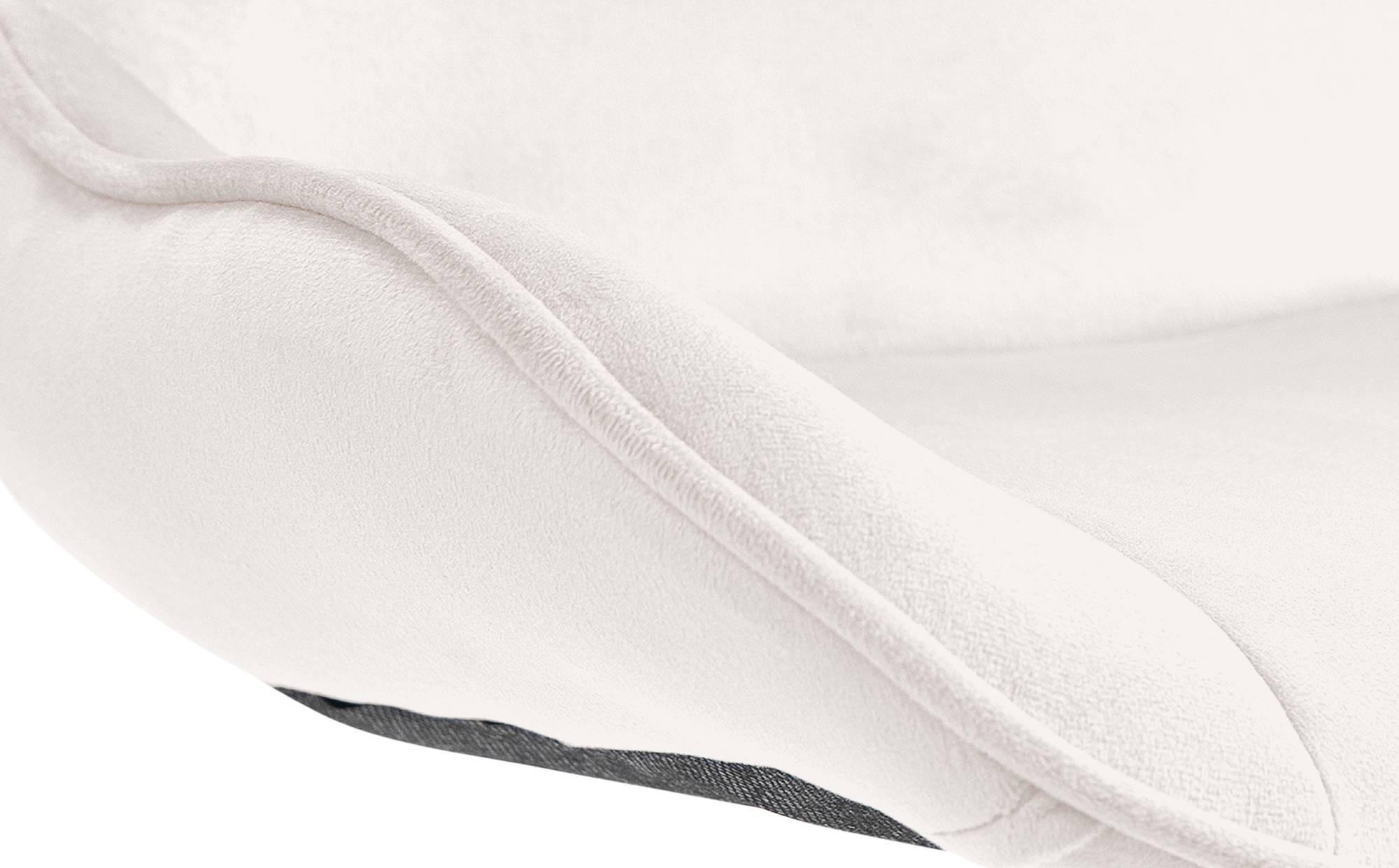 BARHOCKER 2er Set Samt creme - Chromfarben/Creme, Textil/Metall (49/85/51cm) - CLP