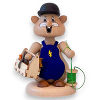RAUCHFIGUR Hamster Elektriker 13 cm - Multicolor, Holz (8/13/0.1cm)
