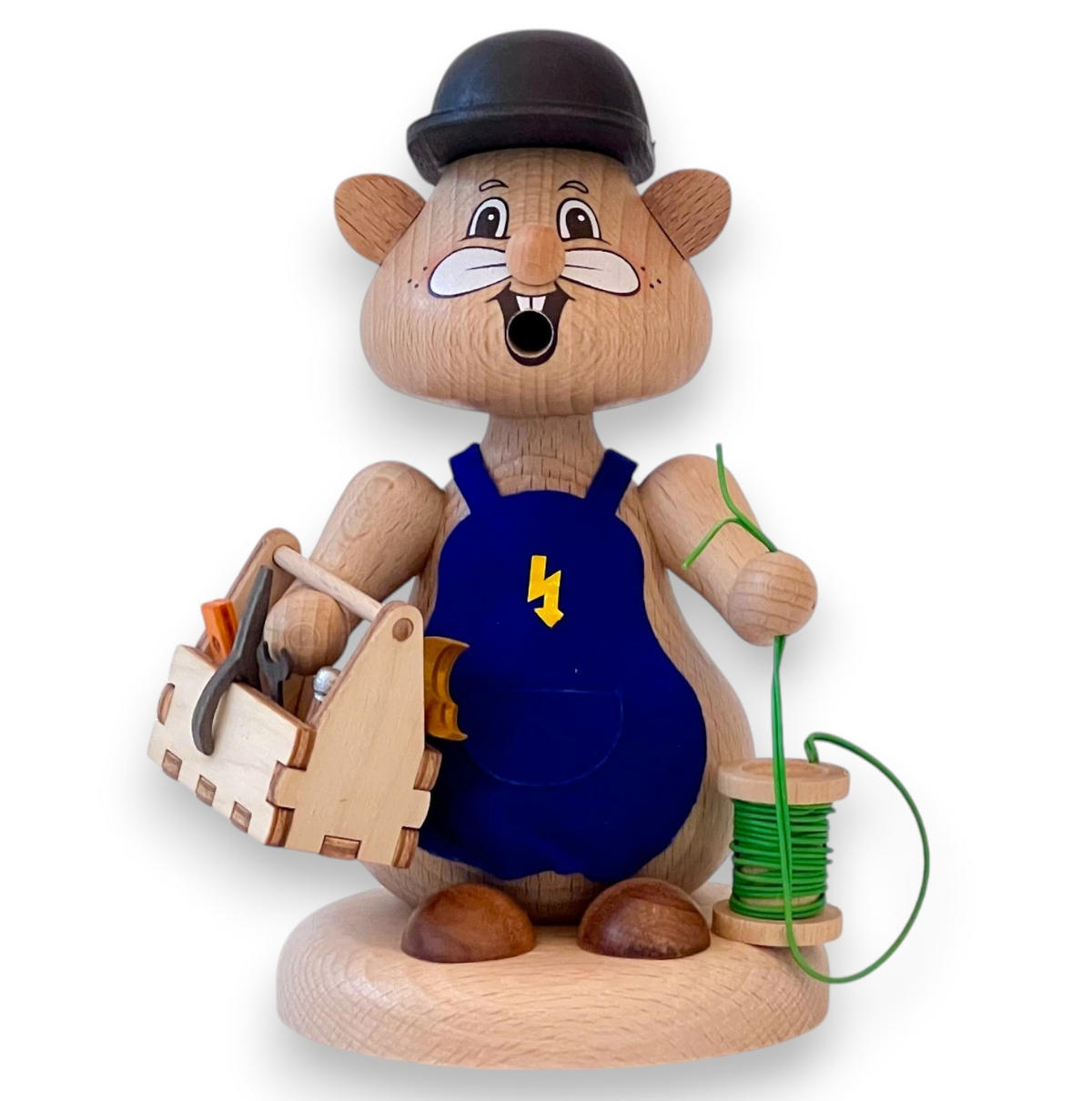 RAUCHFIGUR Hamster Elektriker 13 cm - Multicolor, Holz (8/13/0.1cm)