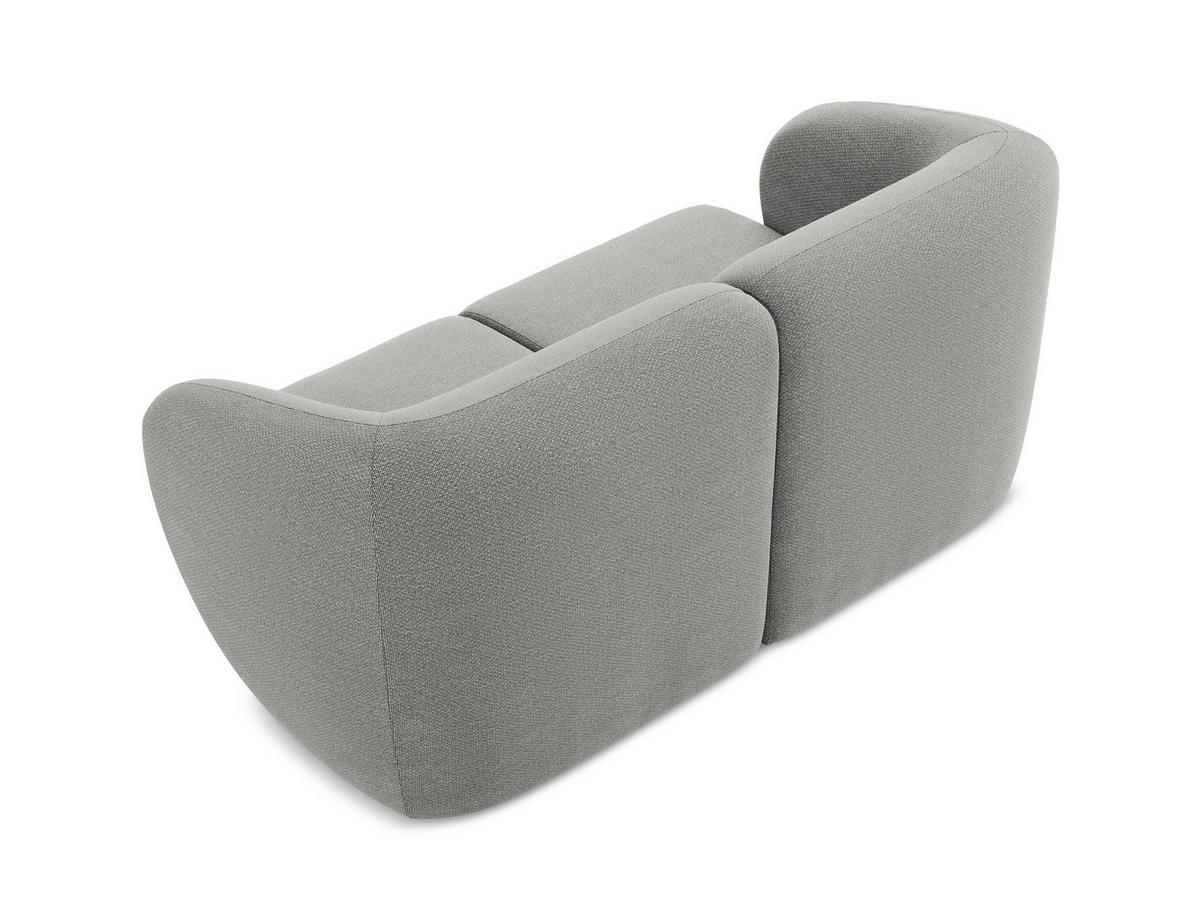 2-SITZER-SOFA Bouclé Stoff Grau - Hellgrau/Schwarz, Holzwerkstoff/Kunststoff (174/75/94cm) - Makamii
