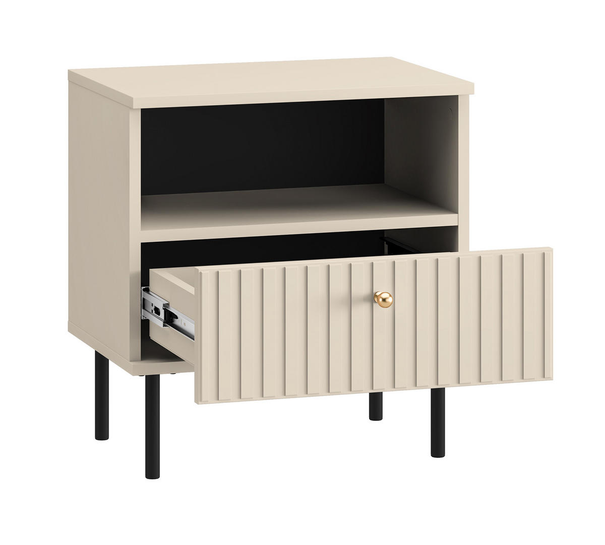 NACHTKONSOLE Sophie kaschmir matt 50 / 34 / 53cm - Kaschmir/Beige, Holz/Holzwerkstoff (50/53/34cm) - Feldmann-Wohnen