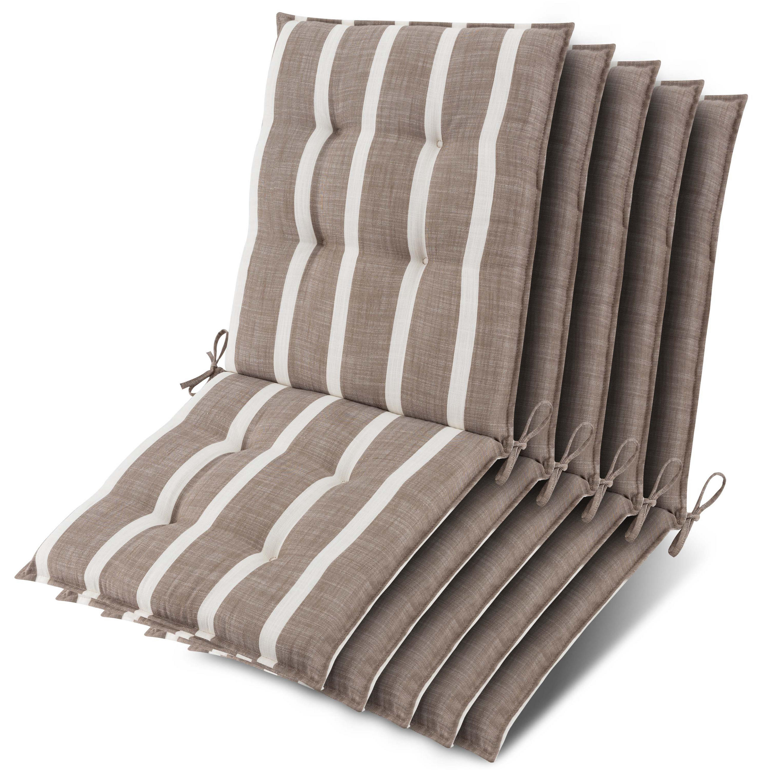NIEDERLEHNER Sun-NL 105x50x8cm Beige-Weiß-Gestreift (5tlg) - Beige, Textil (50/100cm) - Beautissu 