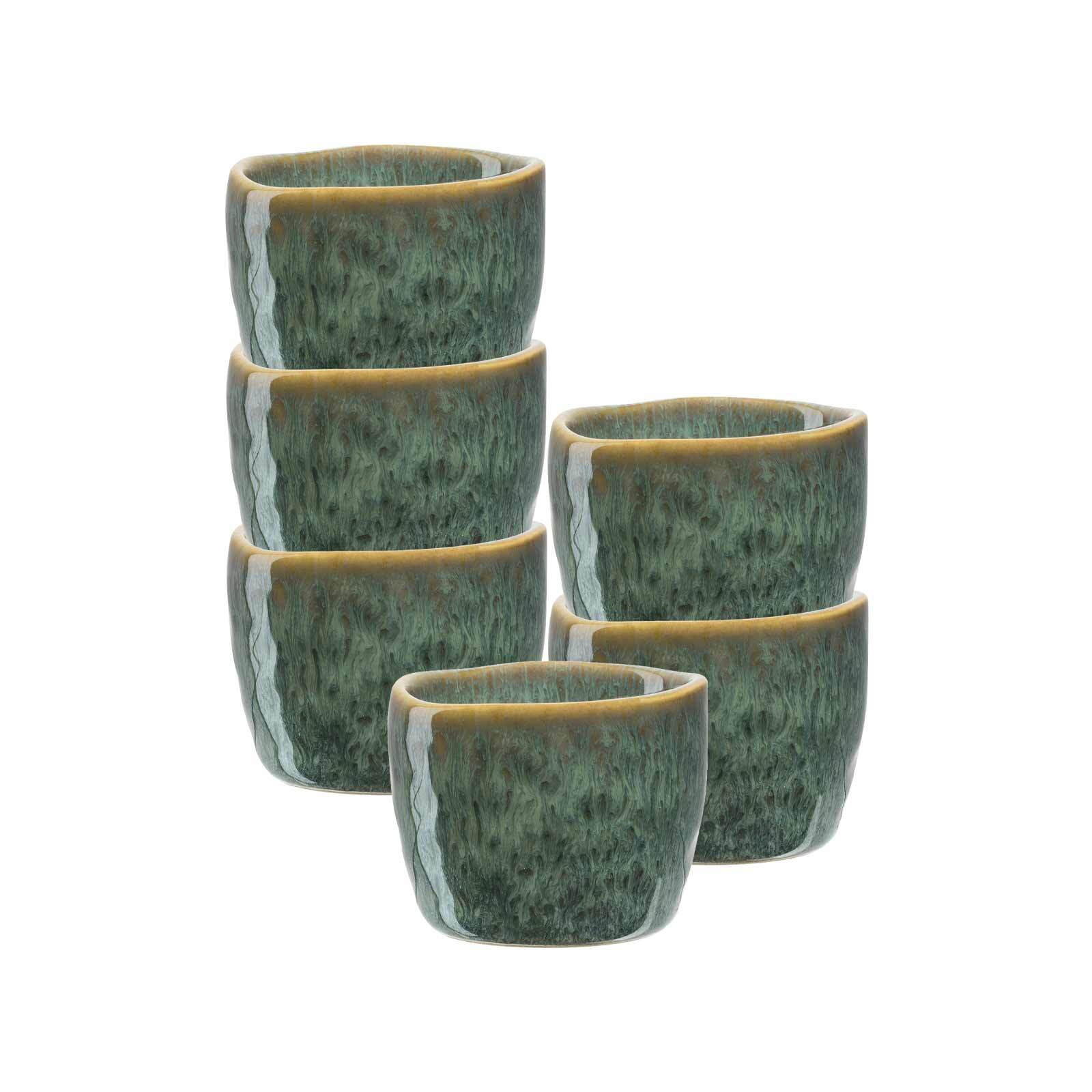 EIERBECHER Matera Grün ø 5,2 cm 6er Set - Grün, Keramik (5.2/4/5.2cm) - Leonardo Living