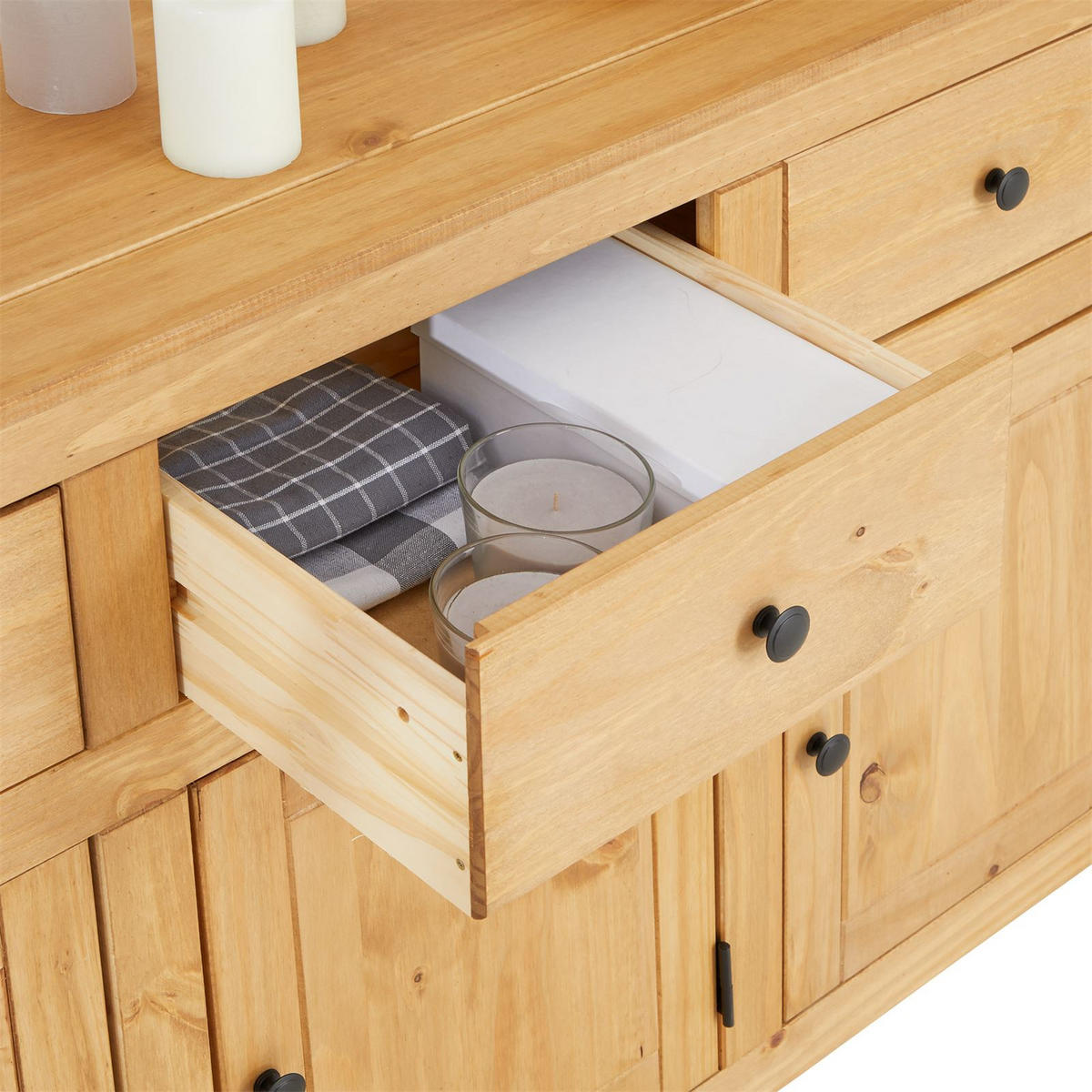 SIDEBOARD CANCUN gebeizt/gewachst - Kieferfarben, Holz (135/80/40cm) - CARO-Möbel