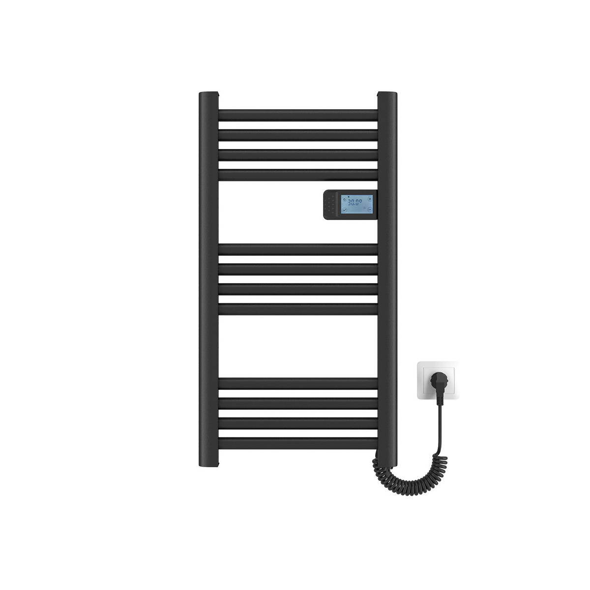 HEIZKÖRPER Elektrischer Handtuchhalter Schwarz 75/40/4,3 cm - Schwarz, Metall (40/75/4.3cm) - EMKE