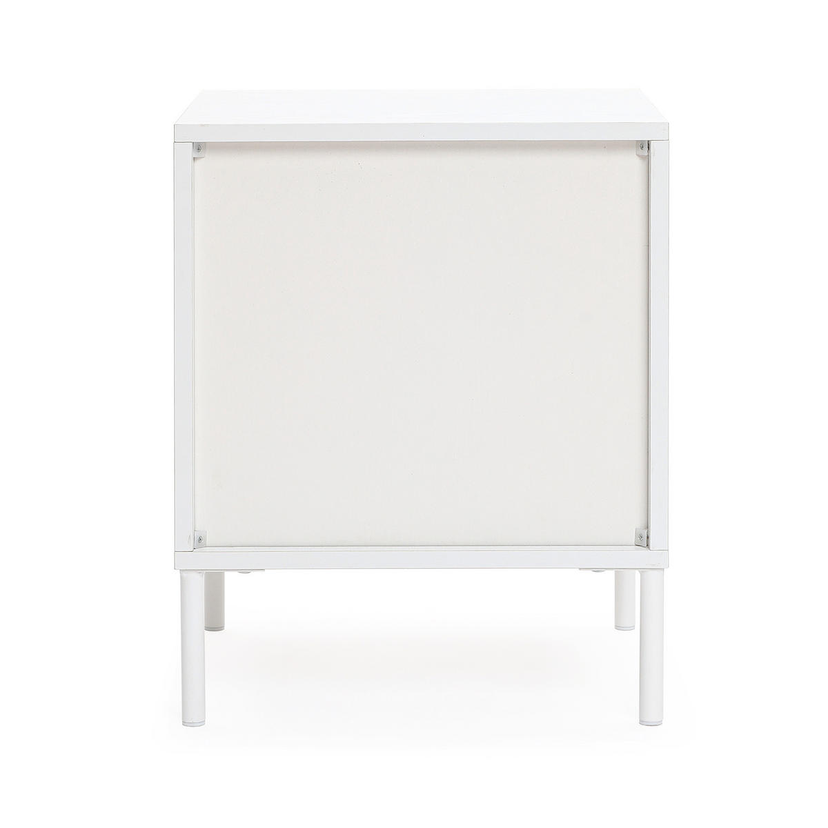 NACHTTISCH Weiß mit 1 Schublade und Ablagefach | B40 x T39 x H50 cm - Weiß, Holzwerkstoff (40/50/38.5cm) - Hometopia