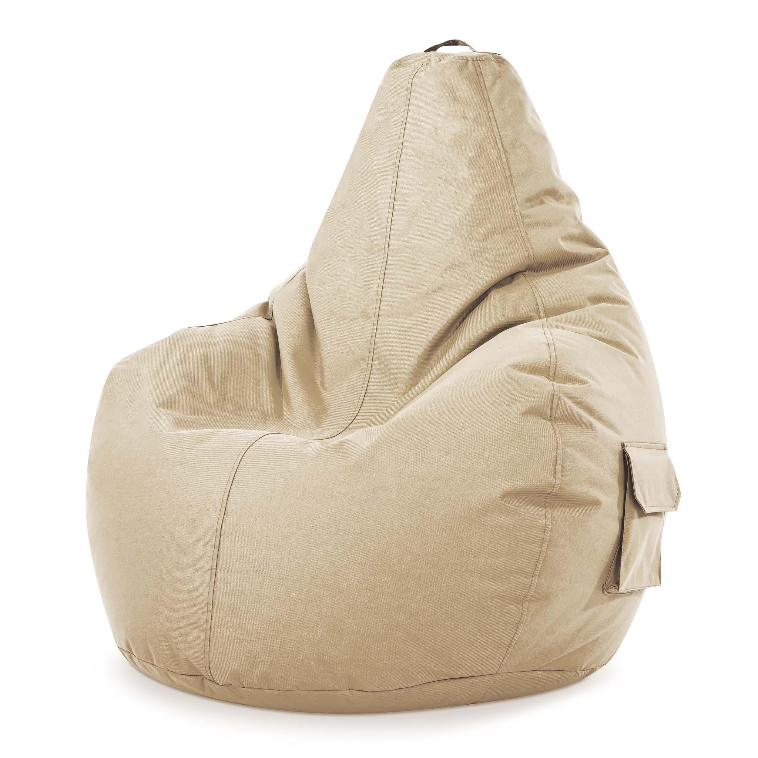 Green Bean Sitzsack Beige 70x90x80 cm