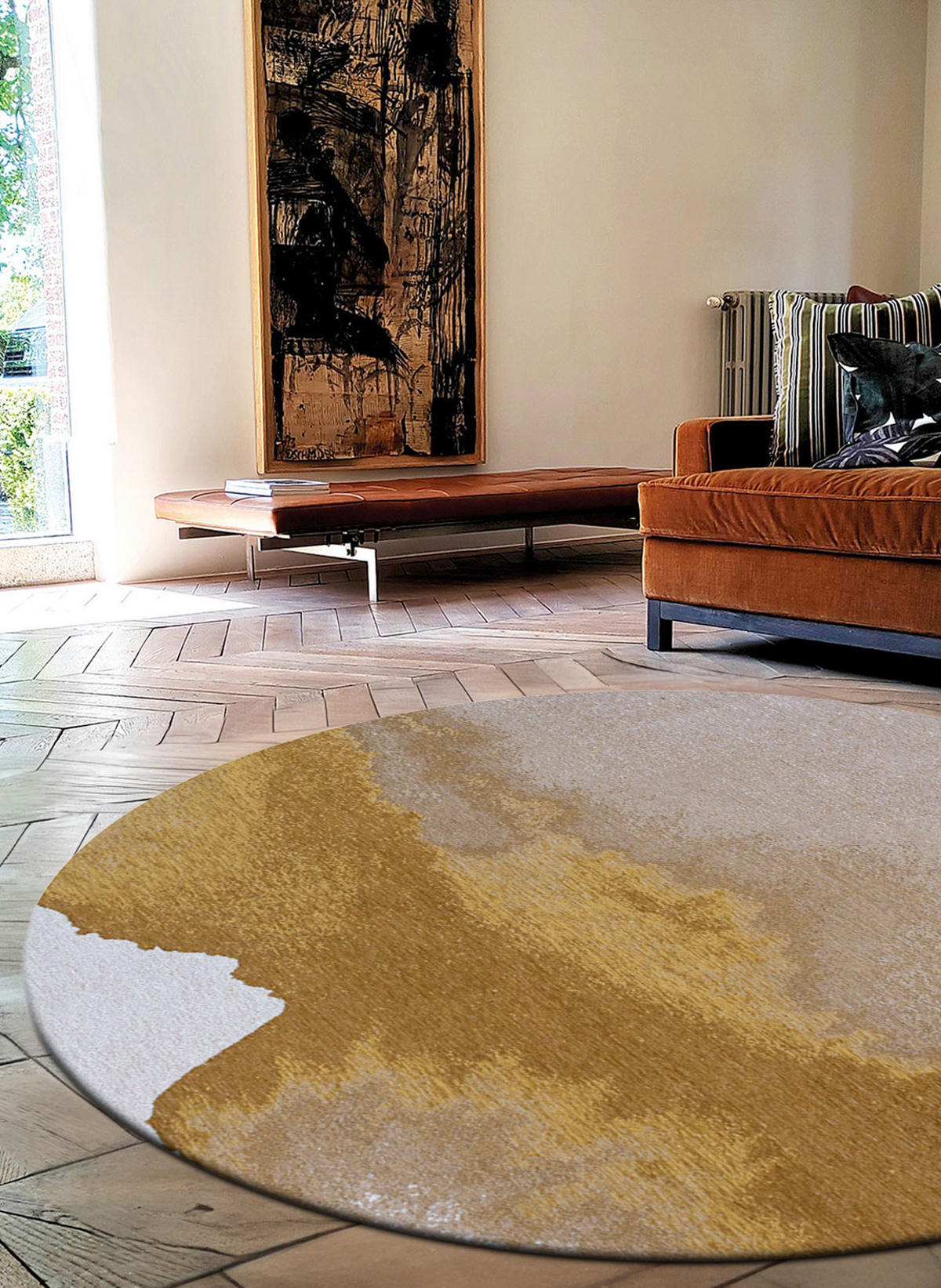 TEPPICH Flachgewebe DUSK MIRAGE Gelb 140 x 200 cm - Gelb, Textil (140/200cm) - Novatrend