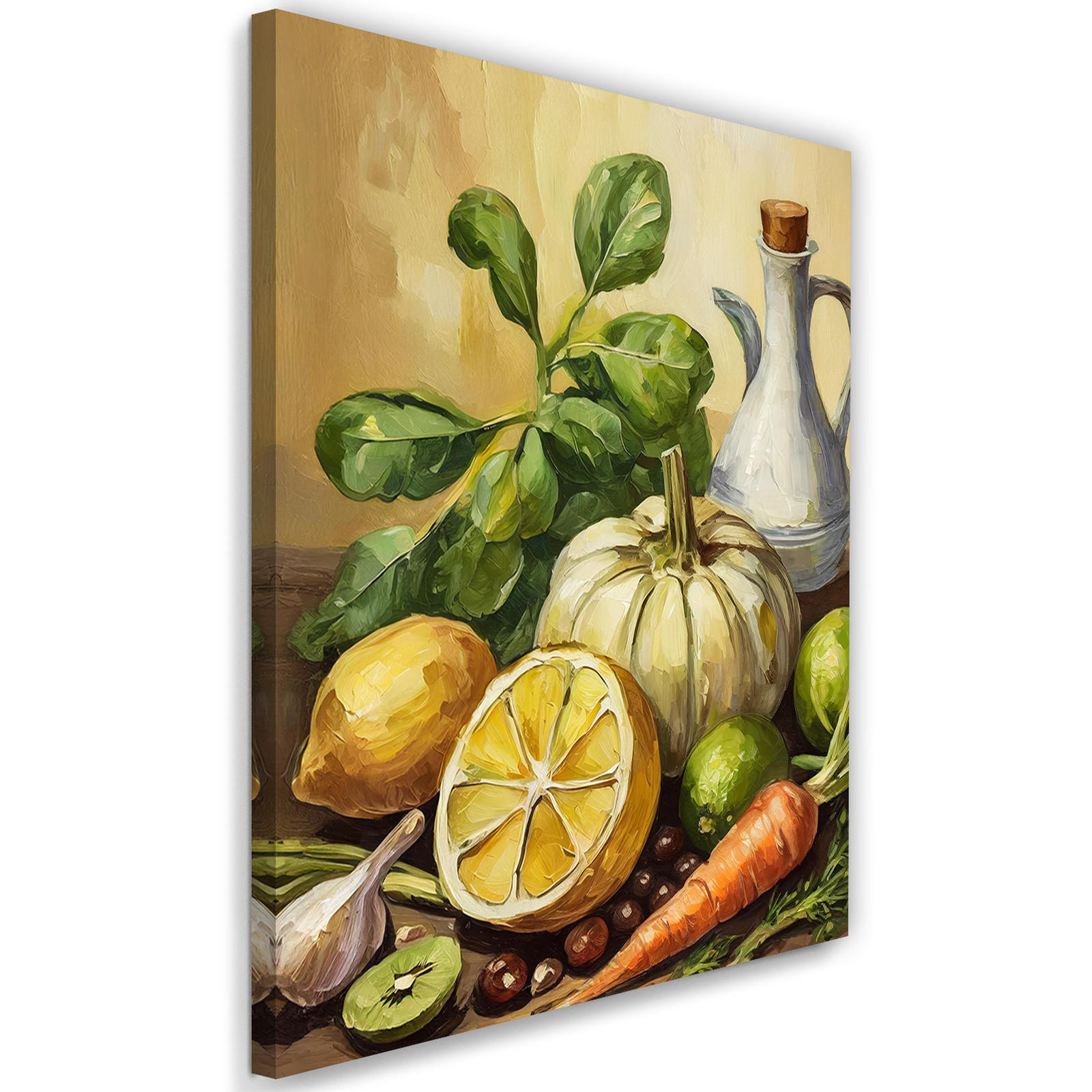 WANDBILD gemüse obst essen - Beige, Textil (40/60cm) - Feeby