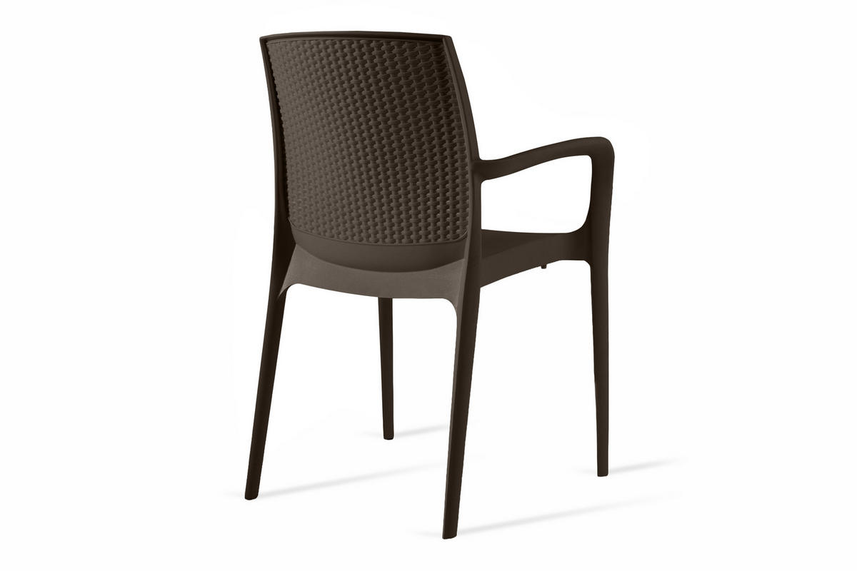 GARTENSTUHL RANTU 4-tlg, Braun - Braun, Kunststoff (60/84/55cm) - KONSIMO®