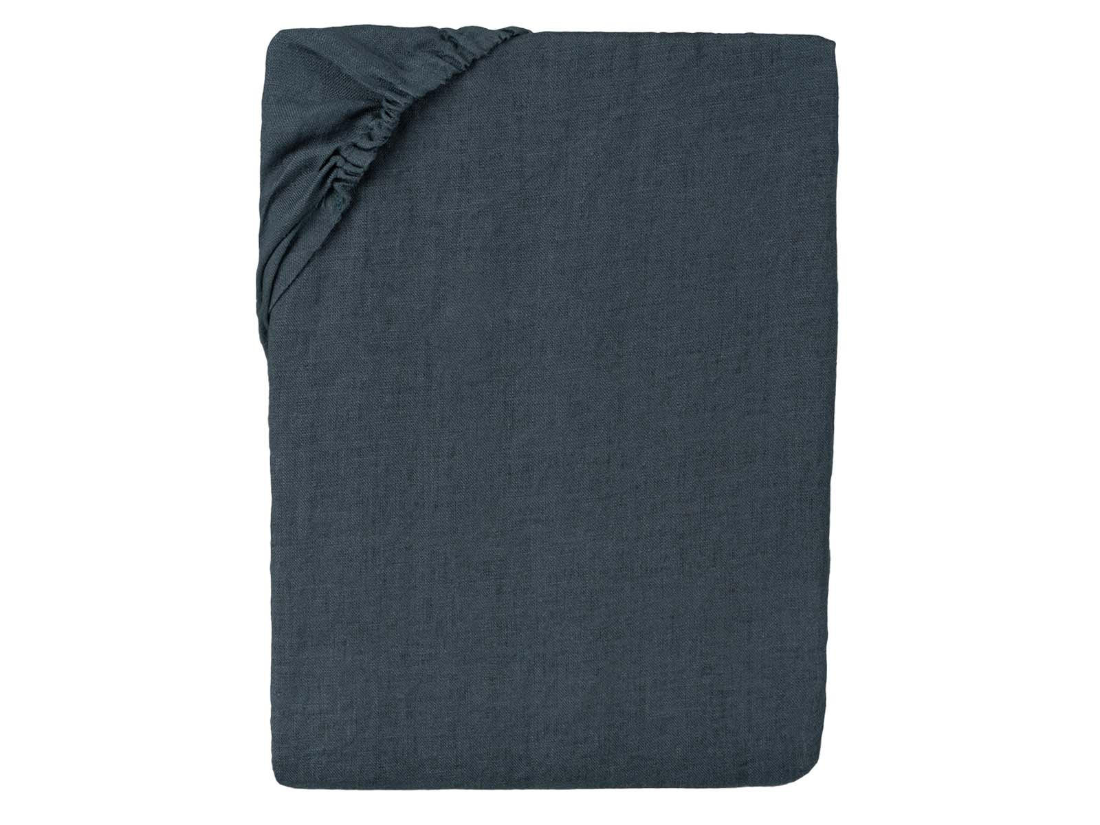 SPANNBETTTUCH reines Leinen tiefsee-blau 90/200 cm - Dunkelblau, Naturmaterialien (90/200cm) - beties Heimtextil