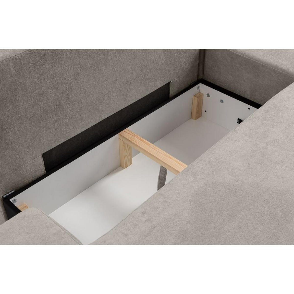 ECKSCHLAFSOFA Gavi cappuccino velours rechts - Cappuccino, Textil (269/171cm) - Beautysofa