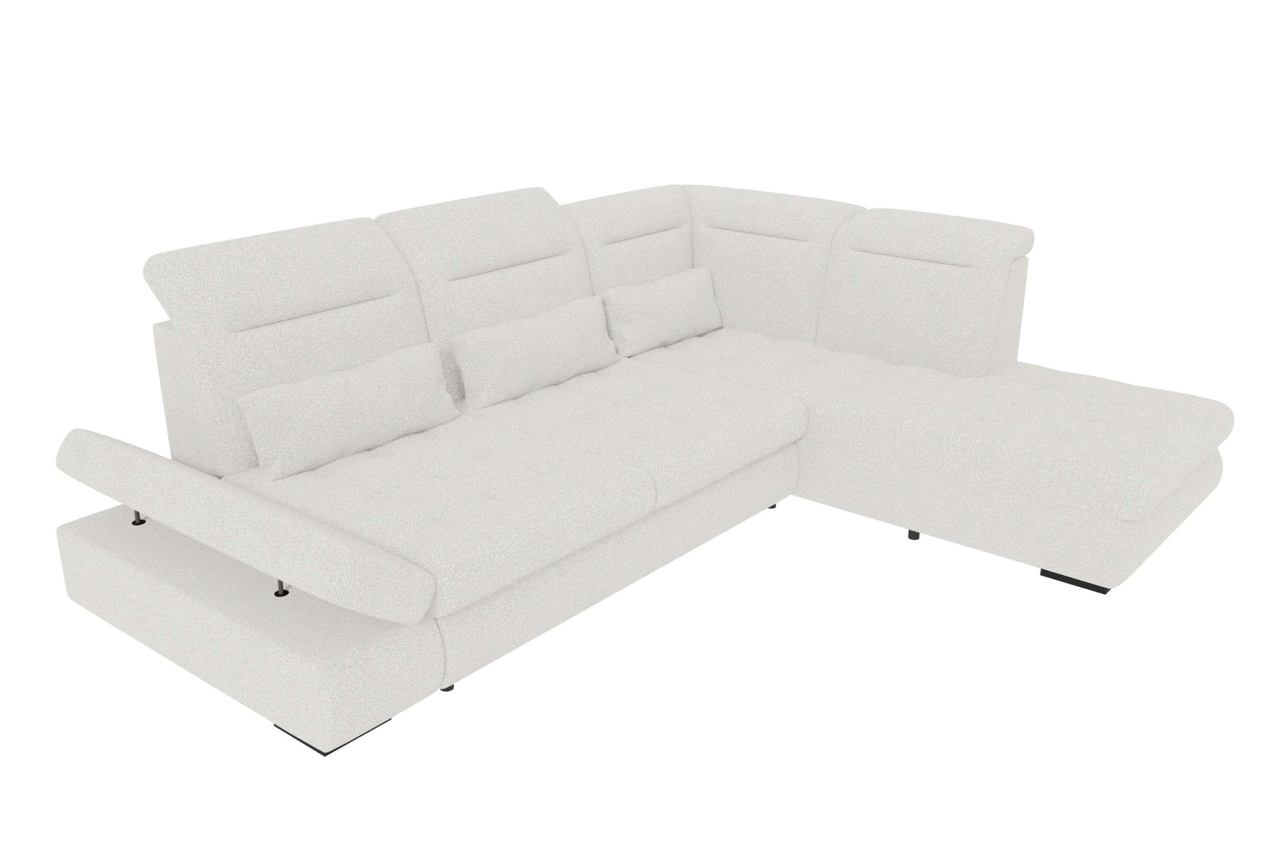 ECKSOFA Toscana Strukturstoff inkl. Schlaffunktion - Creme, Textil (279/227cm) - 99rooms