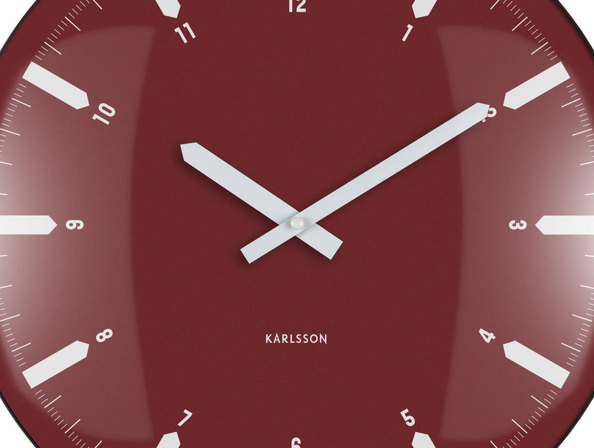 WANDUHR Realista Dome Rot 35/4.5/35 cm - Rot, Kunststoff (4.5/35/35cm) - Karlsson