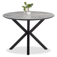ESSTISCH rund 110 cm Schwarz Grau Metallgestell massiv - Schwarz/Grau, Holzwerkstoff/Metall (110/110/77cm) - Homestyle4u