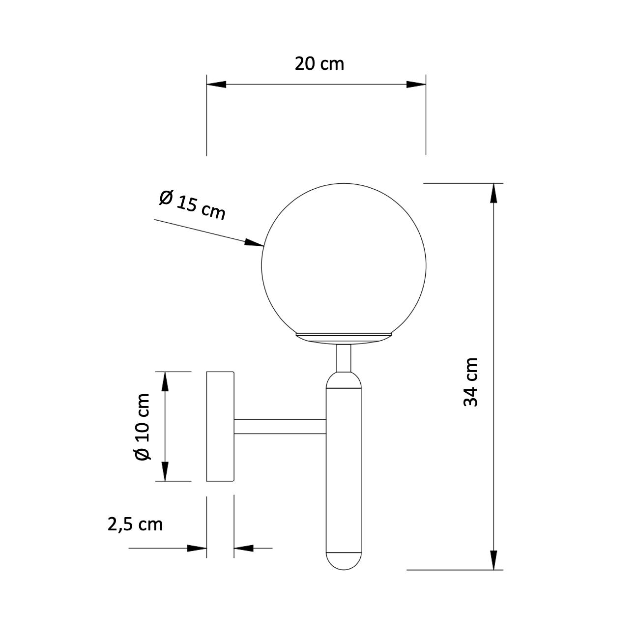 WANDLEUCHTE Giovanna, Messing und Weiß, 34cm - Messingfarben, Glas (15/34/20cm) - KOSILUM