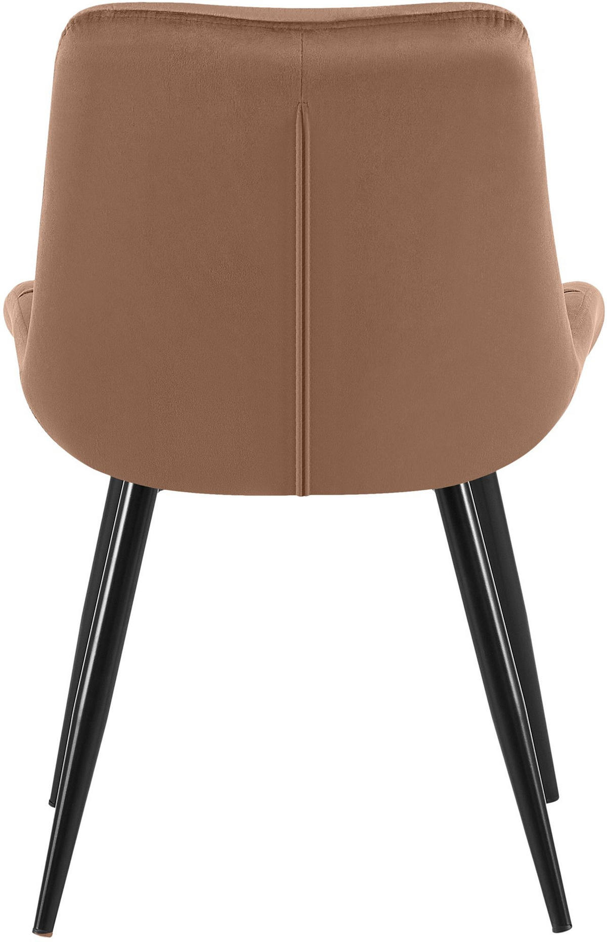 STUHL 2er Set Samt Braun - Schwarz/Braun, Textil/Metall (56/85/63cm) - CLP