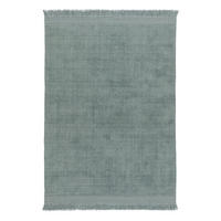 TEPPICH handgefertigt Wolle Baumwolle grün - Grün, Naturmaterialien (160/230cm) - AFK Living