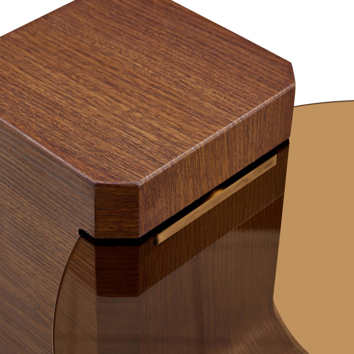 COUCHTISCH-SET 61/61/30 cm walnussfarben aus Holzwerkstoff und Glas mit trennbarem 2-in-1 Design - Walnussfarben, Holzwerkstoff (61/61/30cm) - OKWISH
