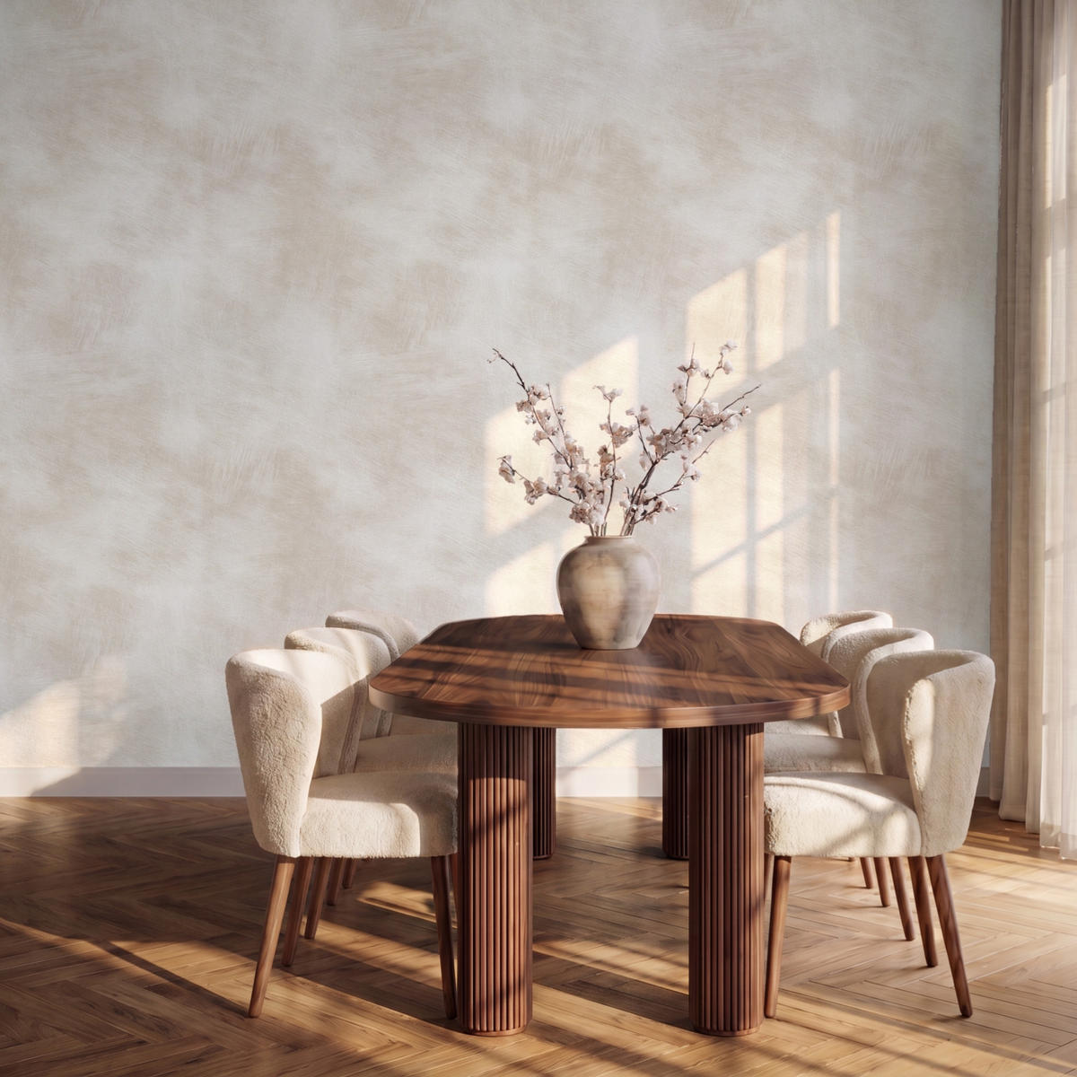 TAPETE - Dezent - Textur - Beige - 350x260 cm - Creme, Papier (350/260cm) - OnlyWow
