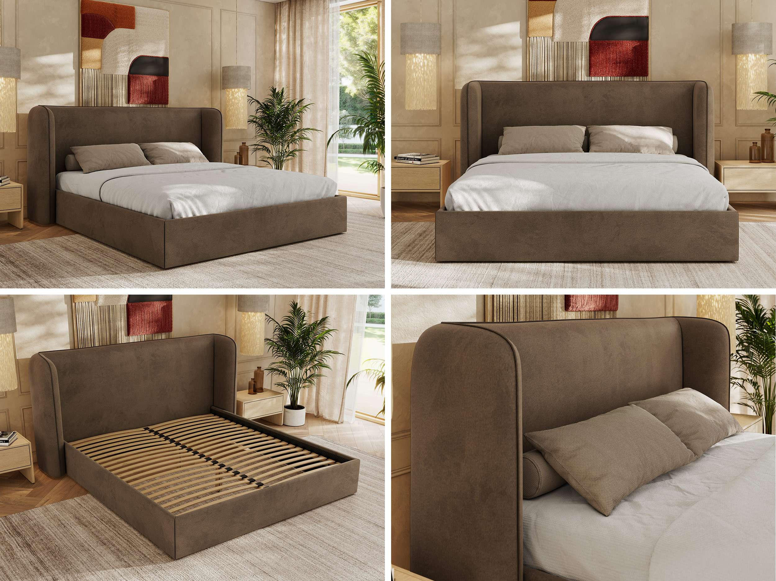 Thumbnail - MKS Polsterbett, Braun, Textil, H2, 7-Zonen, Rechteckig, 180x200 cm, Oeko-Tex®, Schlafzimmer, Betten, Polsterbetten