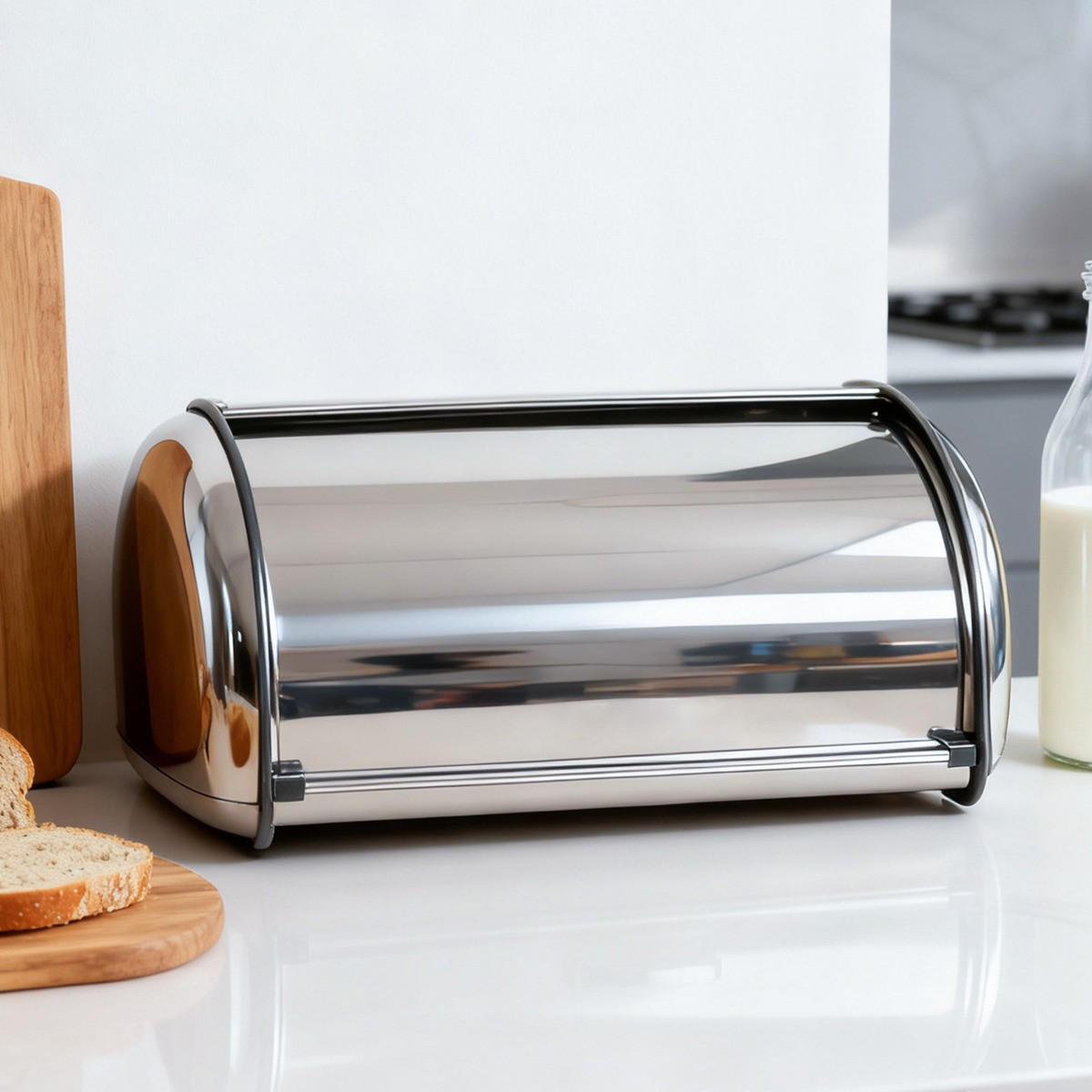 BROTKASTEN 33/23.5/15 cm Weiß - Silberfarben, Metall (23.5/15/33cm) - Authentics