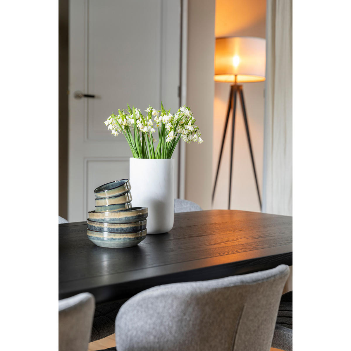 STEHLAMPE Tripod mit Stativ Schwarz/ Grau - Grau, Metall (50/50/157cm) - Zuiver