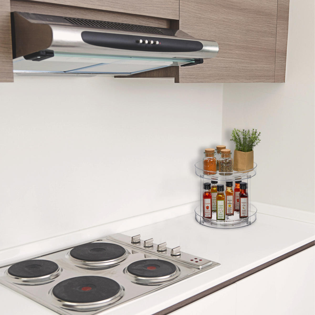 DREHTELLER - Transparent, Kunststoff (27/24/27cm) - Relaxdays