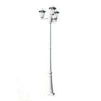 GARTENLATERNE 3-Flammig 215 Cm Weiss Aluminium - Weiß, Metall (55/55/215cm) - vidaXL