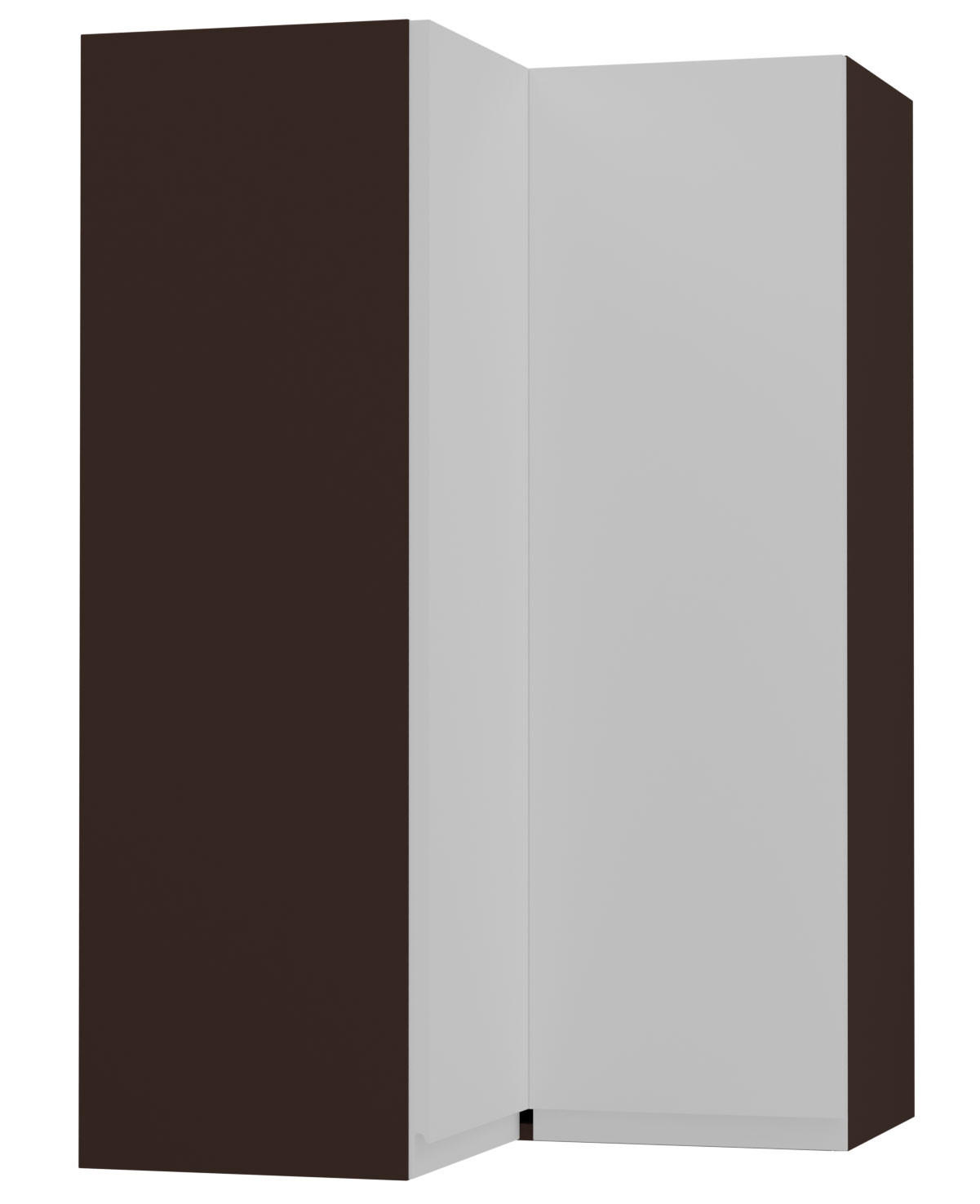ECKHÄNGESCHRANK Avellino W14/60 Lava / Weiß Acryl Matt 60 / 60 / 96cm - Dunkelgrau/Weiß, Holz/Holzwerkstoff (60/96/60cm) - Feldmann-Wohnen