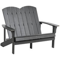 ZAHRADNÍ LAVICE 125 cm Tmavě šedá Adirondack - šedá/tmavě šedá, plast (125/91/73cm) - Beliani